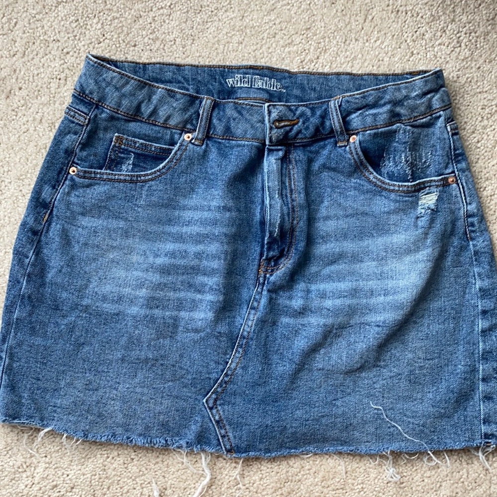 Distressed Jean Skirt